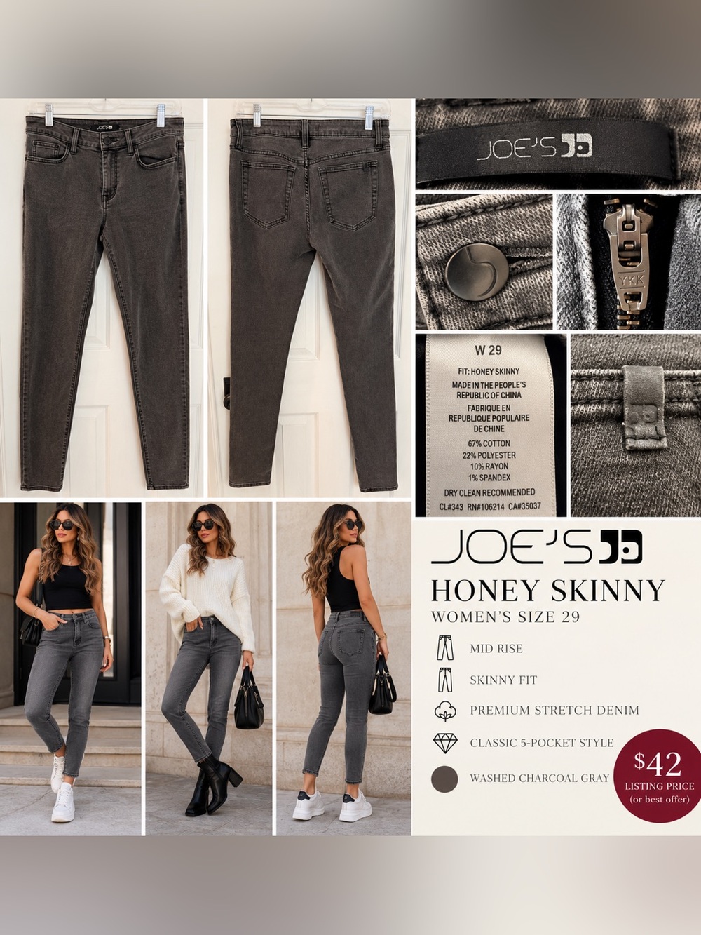 Joe’s Jeans The Honey Skinny Jeans – Size 29